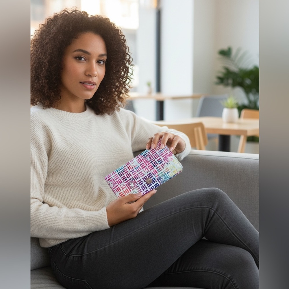 Anne Klein Muted Multicolor Patterned Wallet - image 1